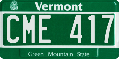 VT license plate CME417