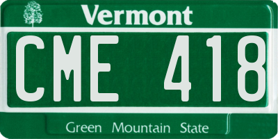 VT license plate CME418