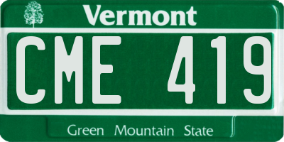 VT license plate CME419