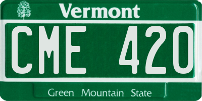 VT license plate CME420