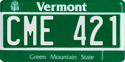 VT license plate CME421