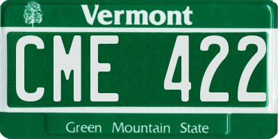 VT license plate CME422