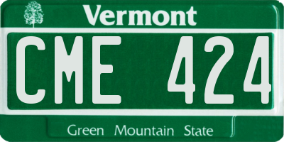 VT license plate CME424