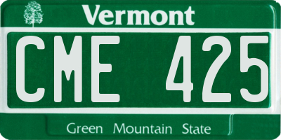 VT license plate CME425