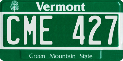 VT license plate CME427