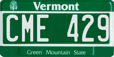 VT license plate CME429