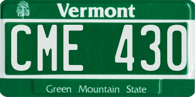 VT license plate CME430