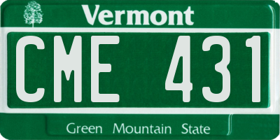 VT license plate CME431