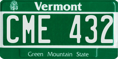 VT license plate CME432