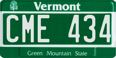 VT license plate CME434