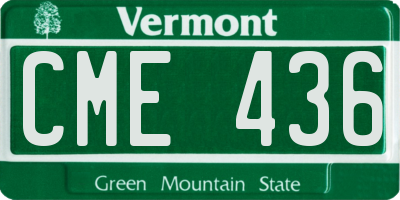VT license plate CME436