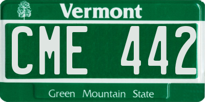 VT license plate CME442