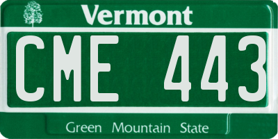 VT license plate CME443