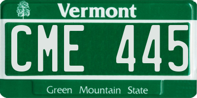 VT license plate CME445