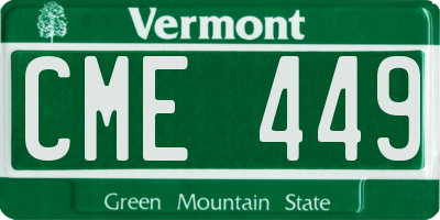 VT license plate CME449