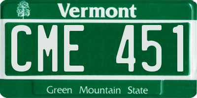 VT license plate CME451