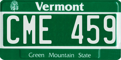 VT license plate CME459