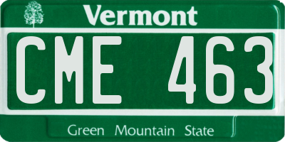 VT license plate CME463