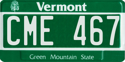 VT license plate CME467