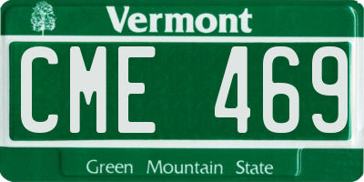 VT license plate CME469