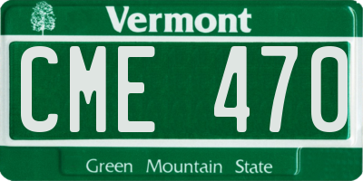VT license plate CME470
