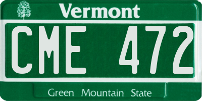 VT license plate CME472