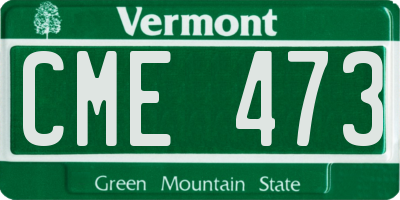 VT license plate CME473