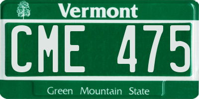 VT license plate CME475