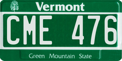 VT license plate CME476