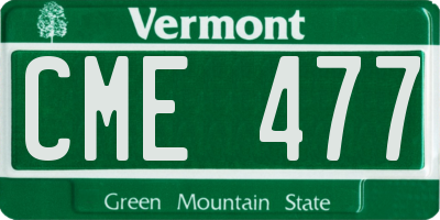 VT license plate CME477