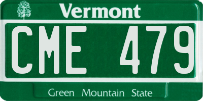 VT license plate CME479