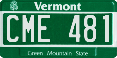 VT license plate CME481