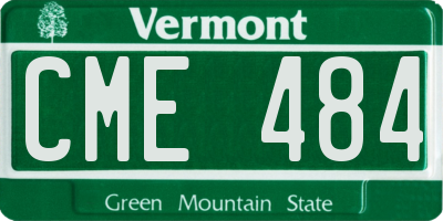 VT license plate CME484