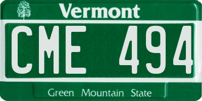VT license plate CME494