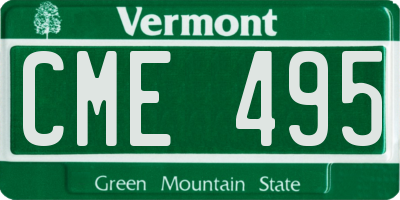 VT license plate CME495
