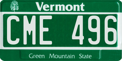 VT license plate CME496