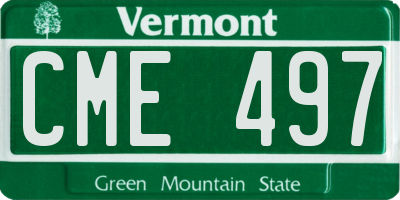 VT license plate CME497