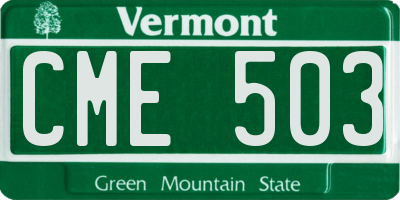 VT license plate CME503