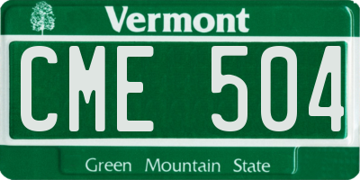 VT license plate CME504