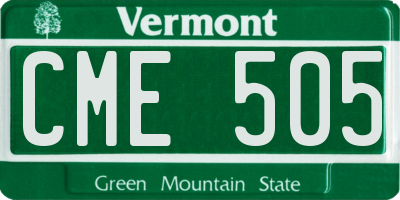 VT license plate CME505