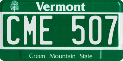 VT license plate CME507