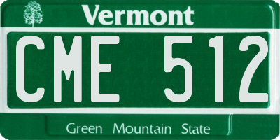 VT license plate CME512