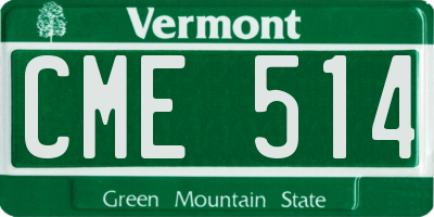 VT license plate CME514