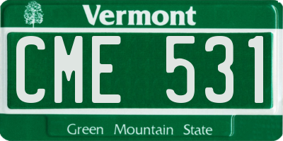 VT license plate CME531