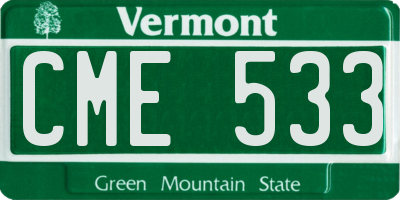VT license plate CME533