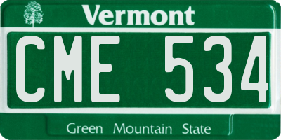 VT license plate CME534