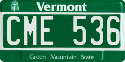 VT license plate CME536