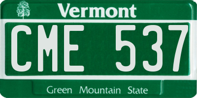 VT license plate CME537