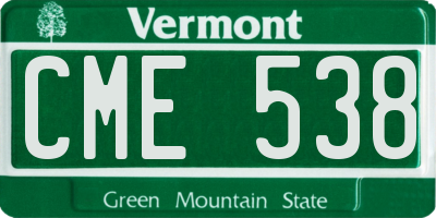 VT license plate CME538