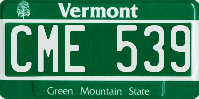 VT license plate CME539